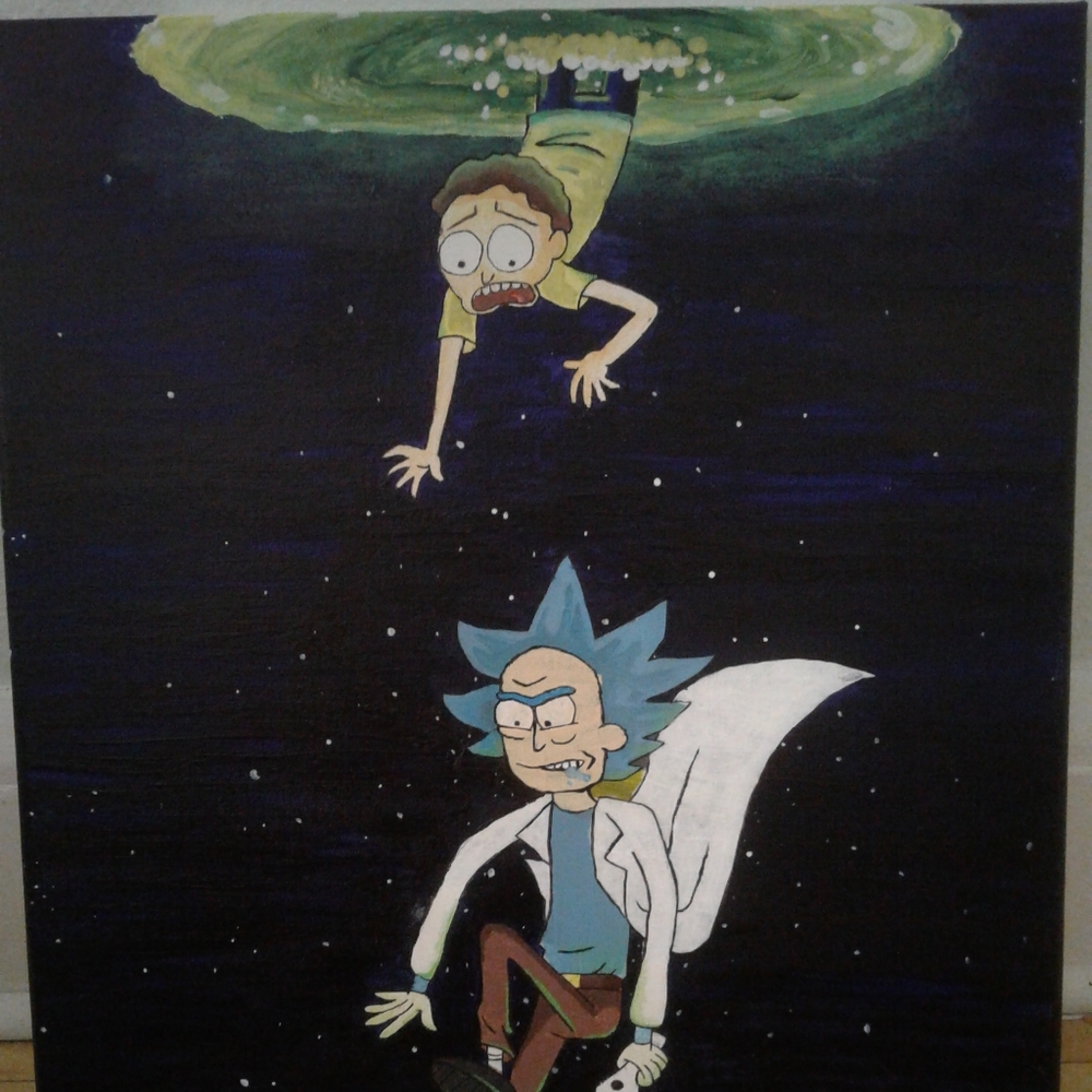 Rick and morty canvas art